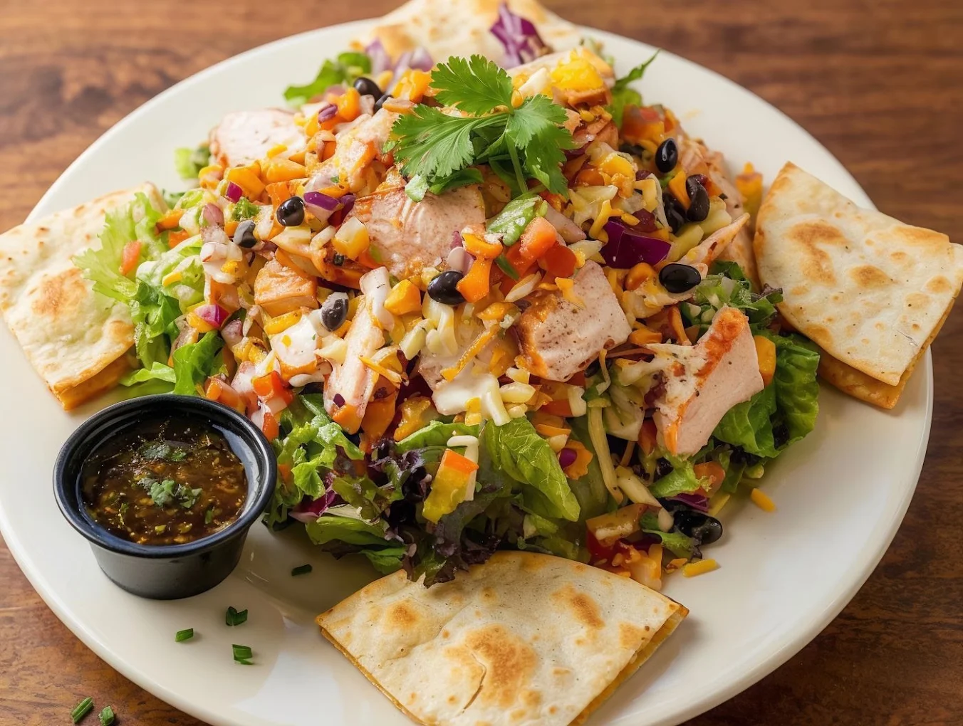Colourful chicken salad