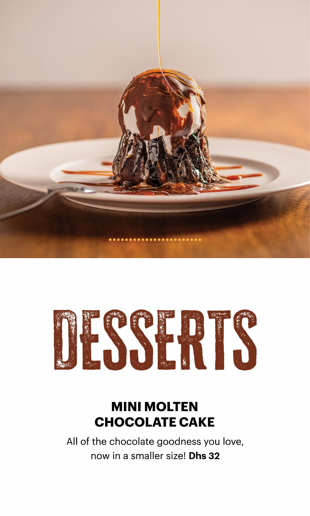 Mini molten chocolate cake