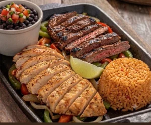 Combo Chicken & Beef Fajitas at Chillado
