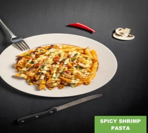 Spicy Shrimp Pasta at Chillado
